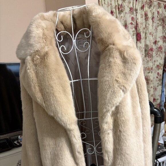 Donna Salyers Champagne Faux Fox Coat sz XL - Picture 1 of 16